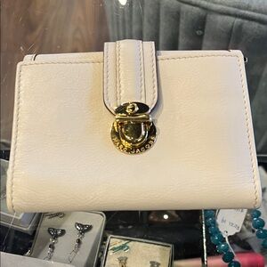 Marc Jacobs Ivory Wallet with Gold Clasp